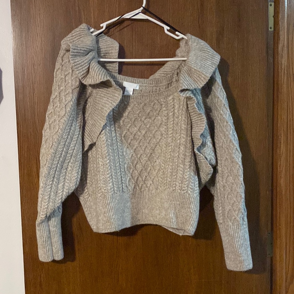 Cute off the shoulder cropped sweater